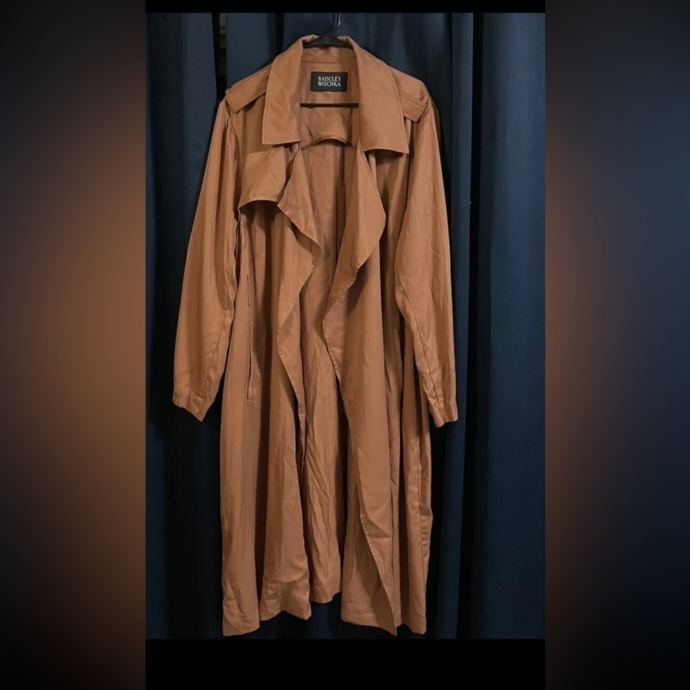 Badgley Mischka Angelina Trench Coat Cedar - Picture 2 of 5